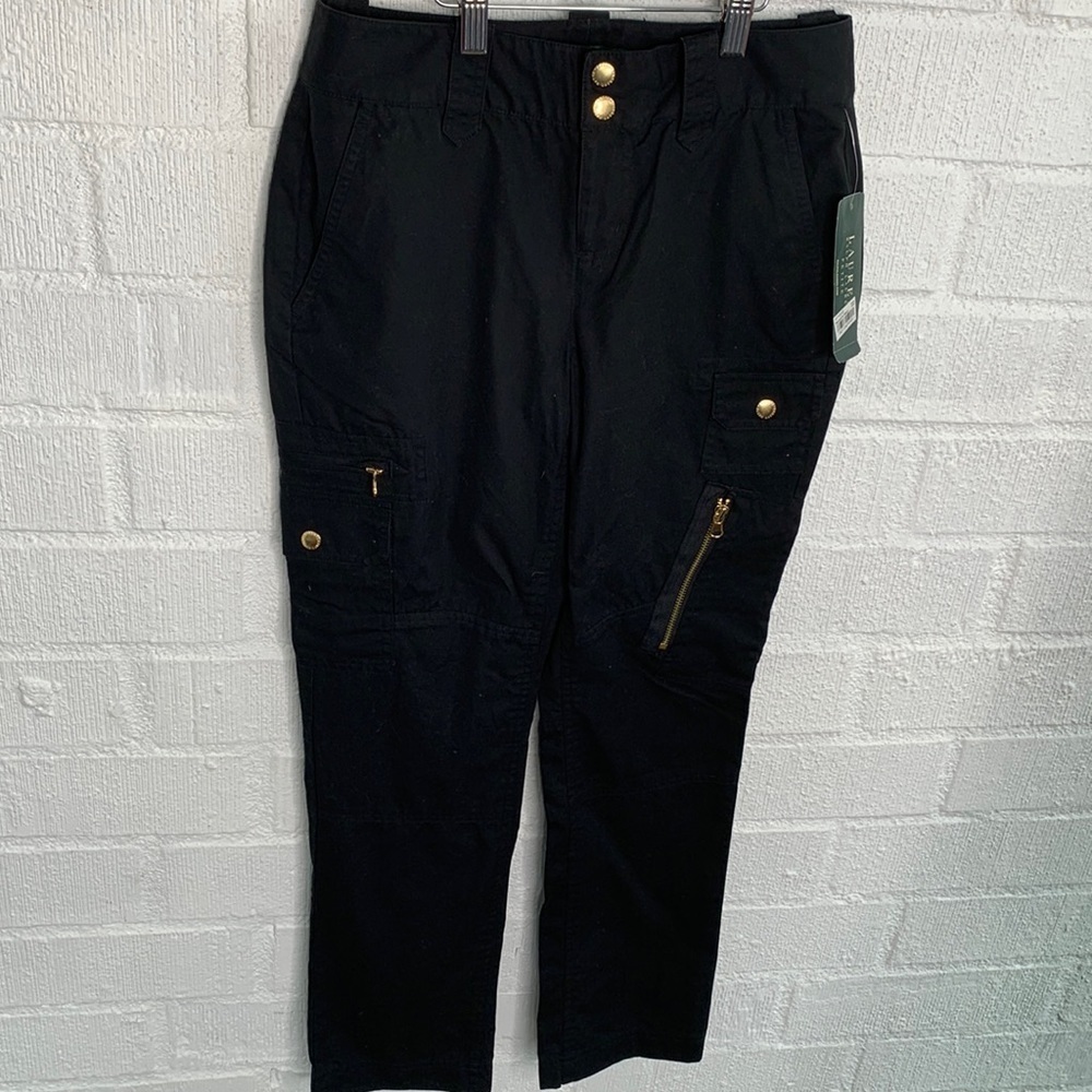 Lauren Ralph Lauren High Rise Classic Black Trouser Pants sz 2P